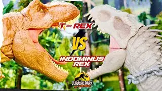 Jurassic World Dinosaurs Rampages the City | T-REX vs Indominus Rex Dino tracker | Tahous Movie