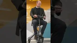 William has road tested a lightweight mobility scooter during visit to pioneering robotics facility