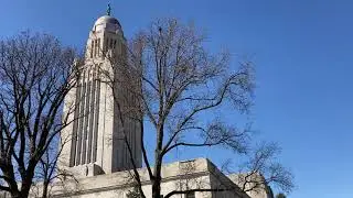 School Children Playing on the Lawn at the Nebraska State Capitol