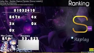 osu!taiko | shinchikuhome | toby fox - Spider Dance [Spider Donut 9999G] +DT | 99.82% FC #2 489pp