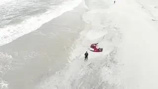 Dji Mavic AiR Extreme wind Active track Kiteboarding!