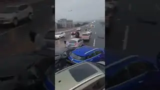 Massive 100-vehicle pile-up on Chinese expressway #highway #pileup #autos