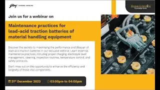 Maintenance practices for lead-acid traction batteries of material handling equipment