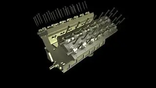 V12 Engine Assembly Animation