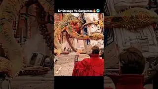 Stephen strange cuts a bus while fight with wanda's creature Gargantos 🔥🥶#shorts #ytshorts #marvel