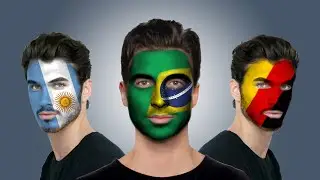 How to Paint Graphics onto a Face | Photoshop Tutorial | Flag face