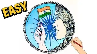 Creative Republic Day drawing | Thematic Republic Day drawing for kids school competition 