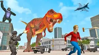 Best Dino Game -  Angry Gorilla City Rampage: Dinosaur Attack /// Android Gameplay Simulator Dino