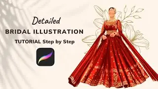 How to draw wedding Bridal illustration tutorial | digital fashion illustration tutorial ✨