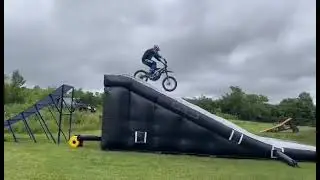 Big Ramp jump into an air bag at my buddy&rsquo;s off road ranch . Stay tuned for more fun