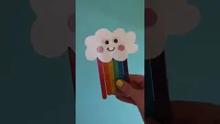 Easy rainbow craft for kids 🌈 #easycrafts #rainbow #popsiclestickscrafts