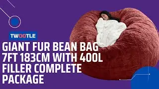 GIANT FUR BEAN BAG 7FT 183CM WITH 400L FILLER COMPLETE PACKAGE