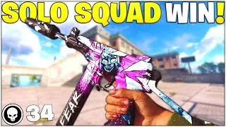 34 Kill *SOLO-SQUAD* Alcatraz Win! - This SMG SHREDS *Best OTs 9 Setup* (Rebirth Island - Warzone)