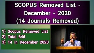 SCOPUS Journals Removed List December 2020 | Milton Joe