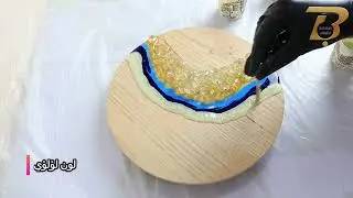 أجمل لوحة ريزن مموجة باللون الأزرق The most beautiful blue resin painting | DIY فنون الديكور