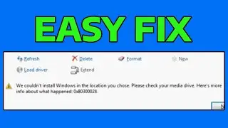 How To Fix Windows Installation Error 0x80300024