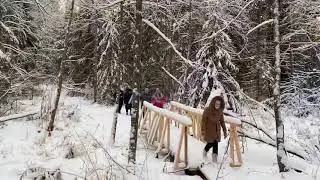 Скиты зимой