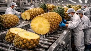How It's Made: Inside a Pineapple Processing Facility and Production Line #fullprocess #factory