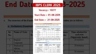 IBPS CLERK NOTIFICATION OUT NOW 2025 || IBPS CLERK LATEST JOB