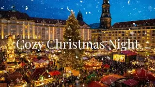 Cozy Christmas Night 🎄 Christmas Market Ambience | Cozy Winter Cafe Music