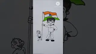 26 january drawing 🇮🇳, republic day drawing, Indian flag drawing #shorts #short #drawing