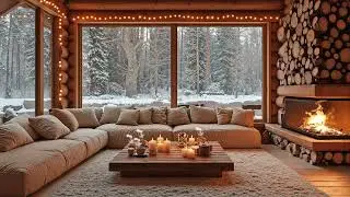 Woodland Cabin Jazz ❄️ Cozy Winter Smooth Jazz with Fireplace for Calm Days & Gentle Focus