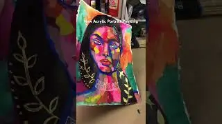 Mixed Media Girl Portrait Painting
