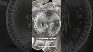 BIG COINS!!  5 Oz Aztec Calendar Silver Rounds 🪙 #silver #silverrounds #bigcoins azteccalendar