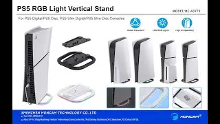 HONCAM PS5 &PS5 Slim 2 in 1 LED Stand