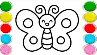 How to drow easy step by step cute butterfly drowing coloring for kids 