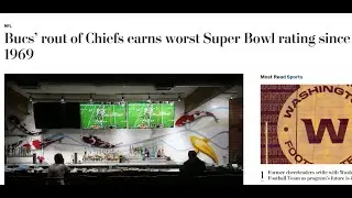 Sport Matters: 2020 NFL Season A TOTAL CATASTROPHE - Super Bowl Ratings At 40 Year Low