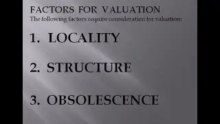 Factors affecting valuation