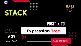 29: How to Create Expression Tree Using Postfix Expression | Stack