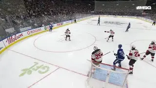Nicolas Roy scores a goal against the New Jersey Devils
