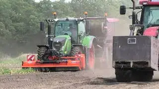 TULPEN ROOIEN MET DE ROZE ROOIER FENDT JOHN DEERE