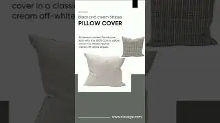 Black and Cream Striped Pillow Cover #short #pillows #pillowcover #throwpillow #pillowcase #cievege