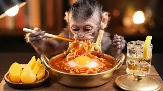 [AI ASMR] 아기원숭이 먹방 모음 | Baby Monkey Eating Sounds Compilation #funny 