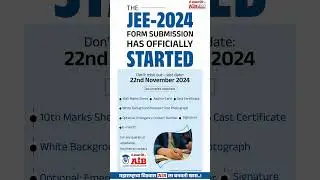 JEE-2024 FORM SUBMISSIONHAS OFFICIALLY STARTED 🔥 #jee2024