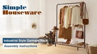 Simple Houseware Industrial Style Garment Rack Assembly