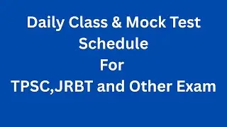 Daily Class & Daily Mock Test Schedule for TPSC JRBT & Other Competitive Exams |Join Now for Success