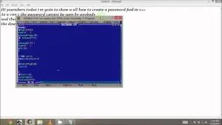 create password field in c++