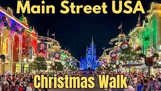 Main Street USA Christmas Walkthrough at Magic Kingdom