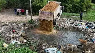 Operation Starting New Perfect Project!! Clear The Trash & Delete Water Process by Mini Dozer Push,