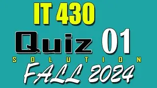 IT430 Quiz 1 Solution 2024 | IT430 Quiz 1 Solved Fall 2024 | VU Scholar