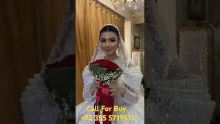 ✨ Magical White Wedding Dress 2025 | Handmade Pearl Crystals by Queen Fashion