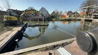 Schroeffundering voor boothuis in Oudkarspel
