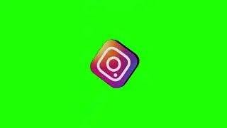 3D Instagram Logo Animation Green Screen Stock Footage HD720p