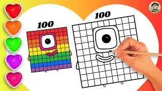 How To Draw Numberblock 100 Coloring🌈 - Learn to draw Numberblock 100 Coloring for kids