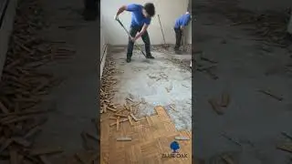 Blue Oak | Parquet Floor Removal Timelapse |  #renovation #flooring #timelapse