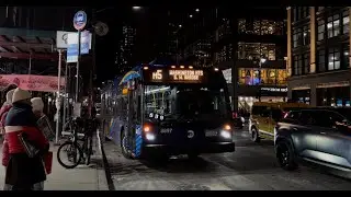 NYCT: 2022 Novabus LFS #8897 on the M5 Bus to Washington Heights @ 6th Ave/W 32 St (Snow Loan)